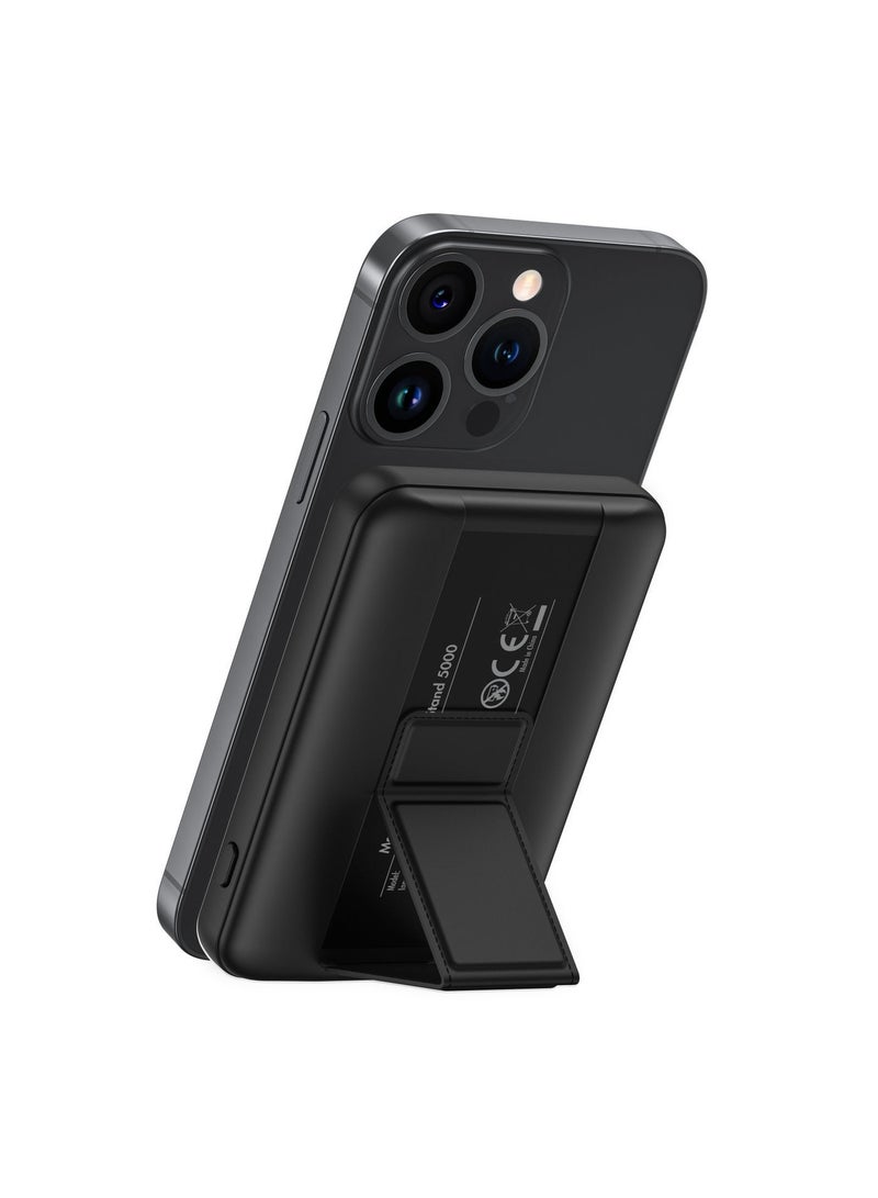 Levore Wireless Magnetic PowerBank 5000mAh, Fast Charging USB-C PD20W, 15W - Black - Image 4